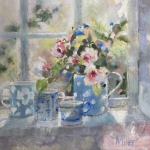 Blue Mugs by the Window